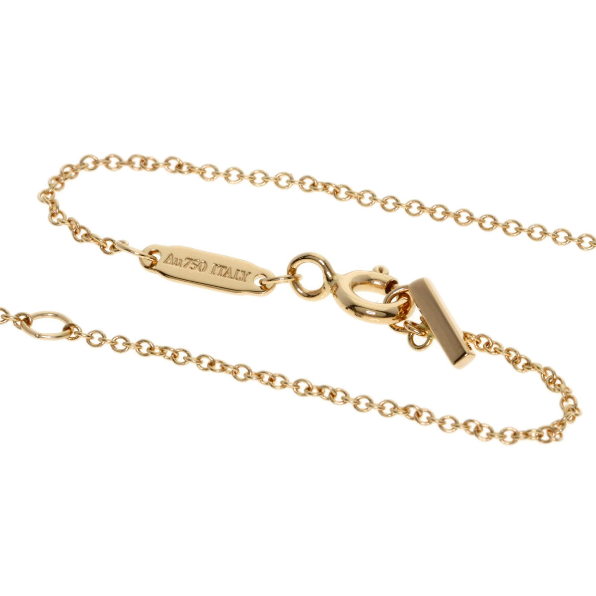 TIFFANY&Co. T Smile Mini Diamond Necklace K18 Pink Gold Ladies [Used]