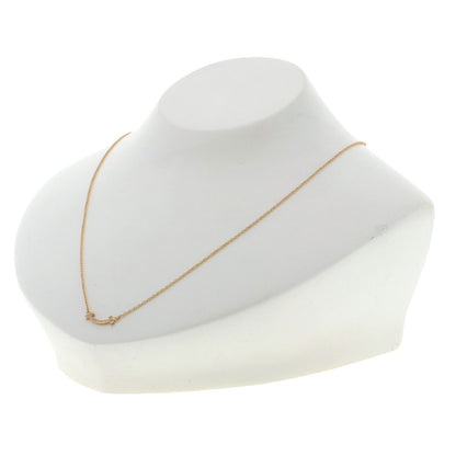 TIFFANY&Co. T Smile Mini Diamond Necklace K18 Pink Gold Ladies [Used]