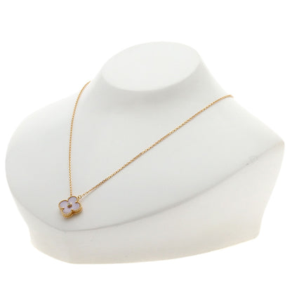 Van Cleef & Arpels Vintage Alhambra Pink Shell Diamond Necklace K18 Pink Gold Ladies [Used]