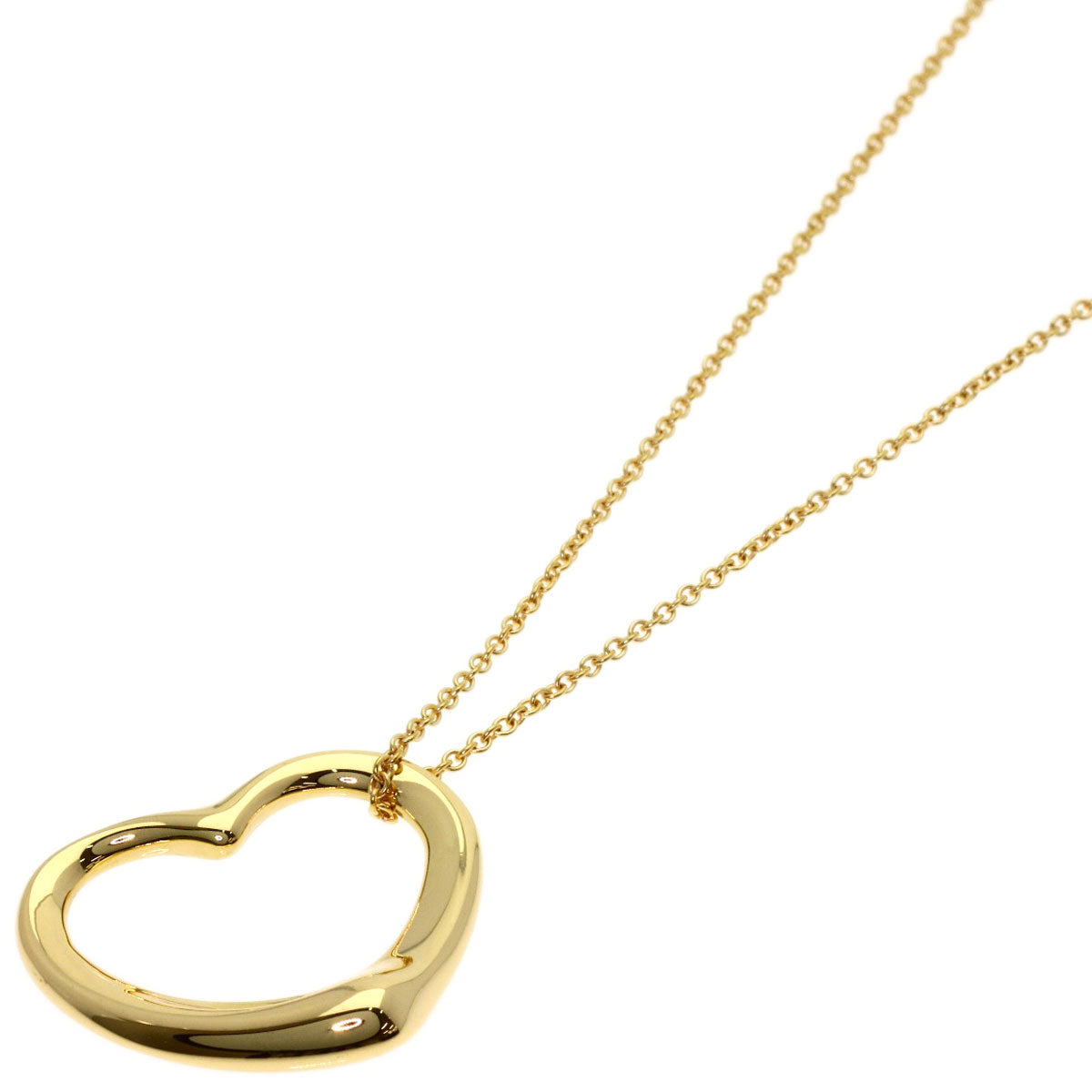 TIFFANY&Co. Open heart Necklace K18 Yellow Gold Ladies [Used]