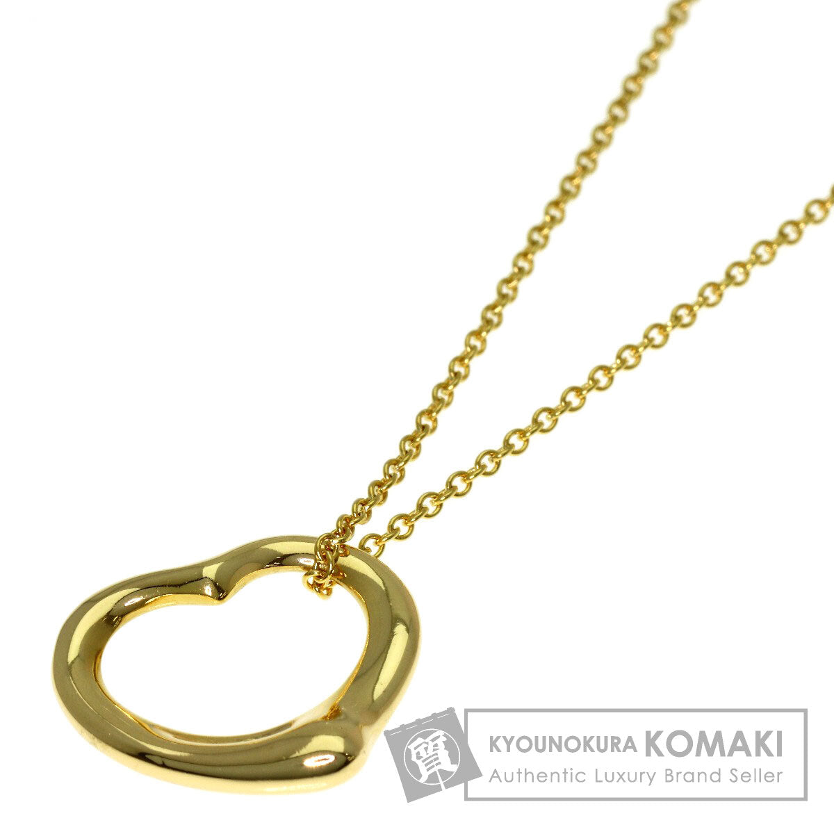 TIFFANY&Co. Open heart Necklace K18 Yellow Gold Ladies [Used]