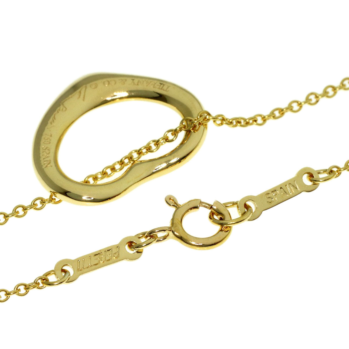 TIFFANY&Co. Open heart Necklace K18 Yellow Gold Ladies [Used]