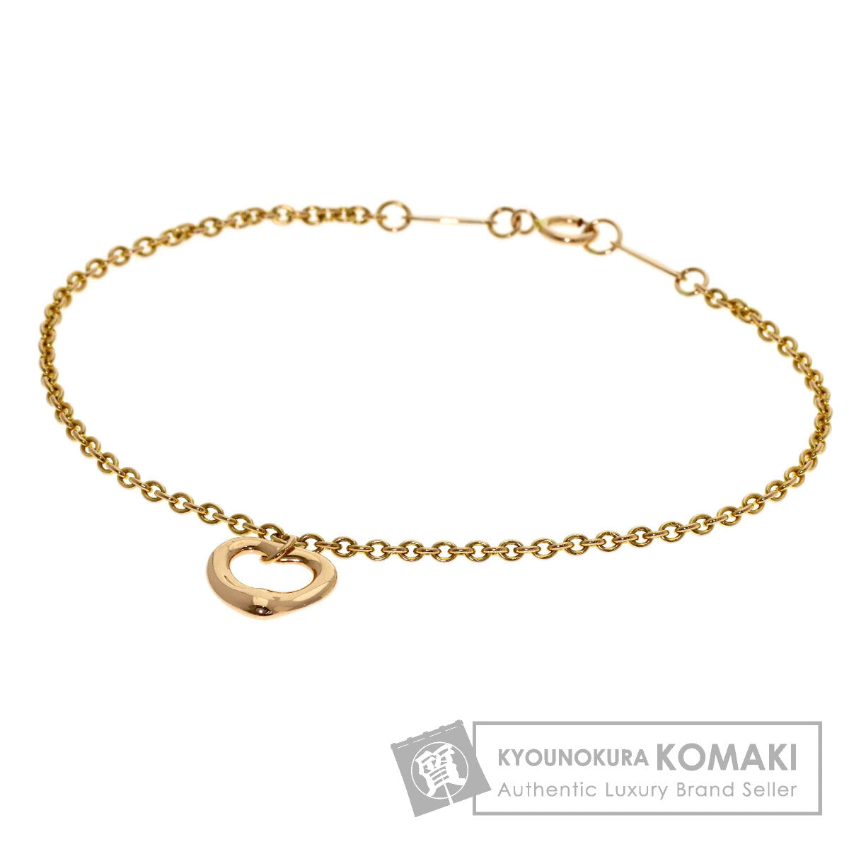 TIFFANY&Co. Open heart Bracelet K18 Pink Gold Ladies [Used]