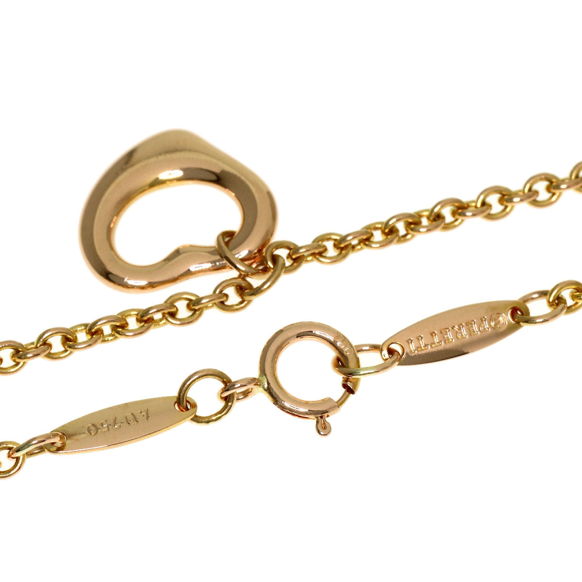 TIFFANY&Co. Open heart Bracelet K18 Pink Gold Ladies [Used]