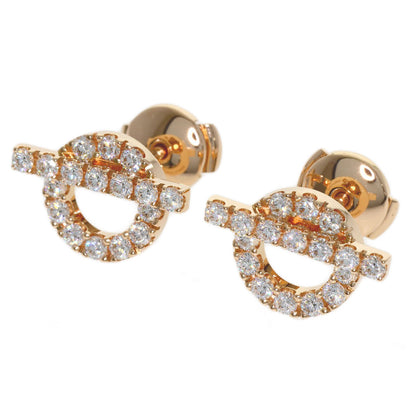 HERMES Finesse Diamond earring K18 Pink Gold Ladies [Used]