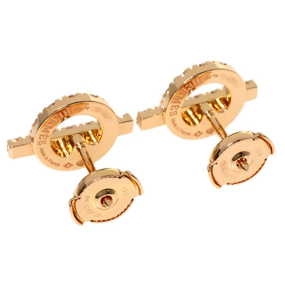 HERMES Finesse Diamond earring K18 Pink Gold Ladies [Used]