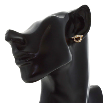 HERMES Finesse Diamond earring K18 Pink Gold Ladies [Used]