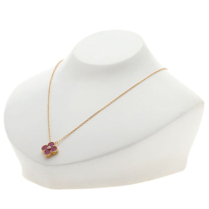 Van Cleef & Arpels Vintage Alhambra Rhodonite Diamond Necklace K18 Pink Gold Ladies [Used]
