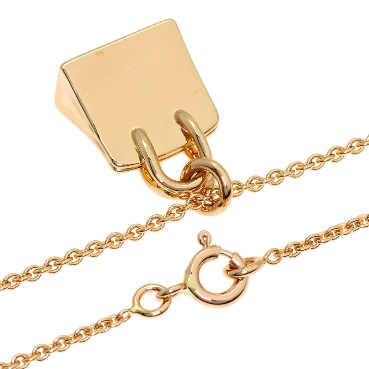 HERMES Amulet Diamond Necklace K18 Pink Gold Ladies [Used]