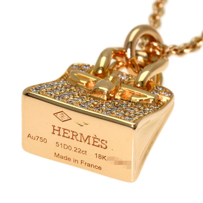 HERMES Amulet Diamond Necklace K18 Pink Gold Ladies [Used]