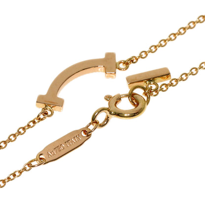 TIFFANY&Co. T Smile Mini Diamond Necklace K18 Pink Gold Ladies [Used]