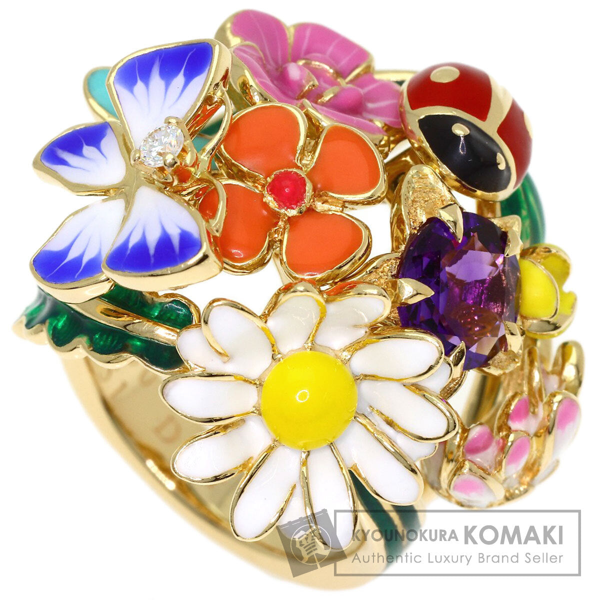 Dior Diorette #51 Ring K18 Yellow Gold Ladies [Used]