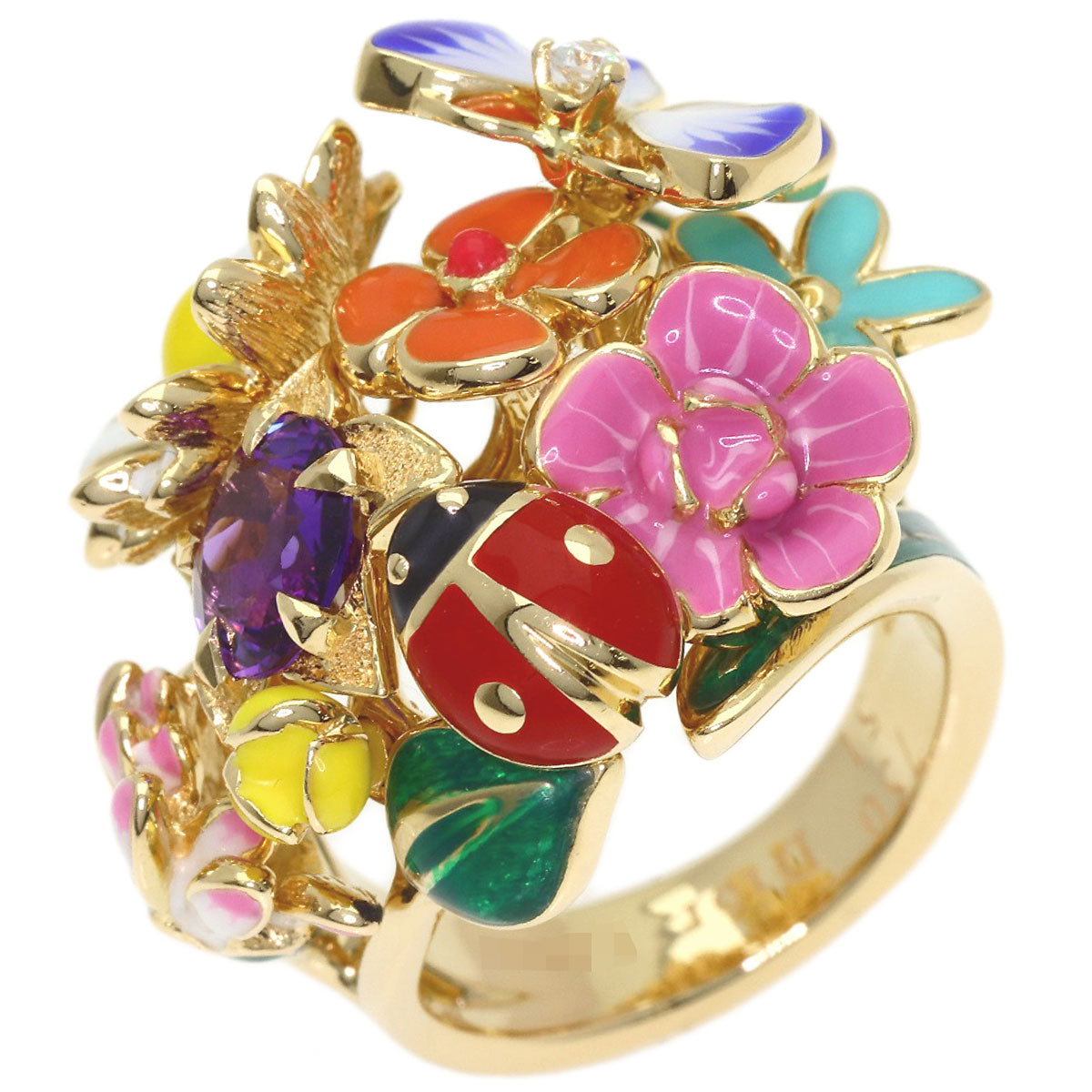 Dior Diorette #51 Ring K18 Yellow Gold Ladies [Used]