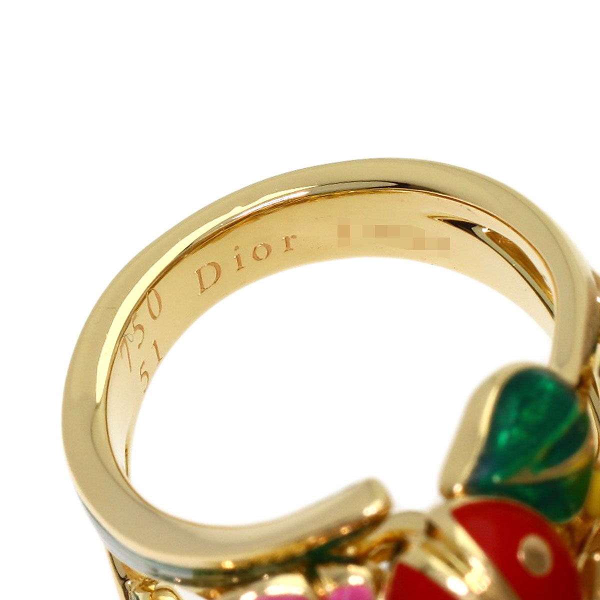 Dior Diorette #51 Ring K18 Yellow Gold Ladies [Used]