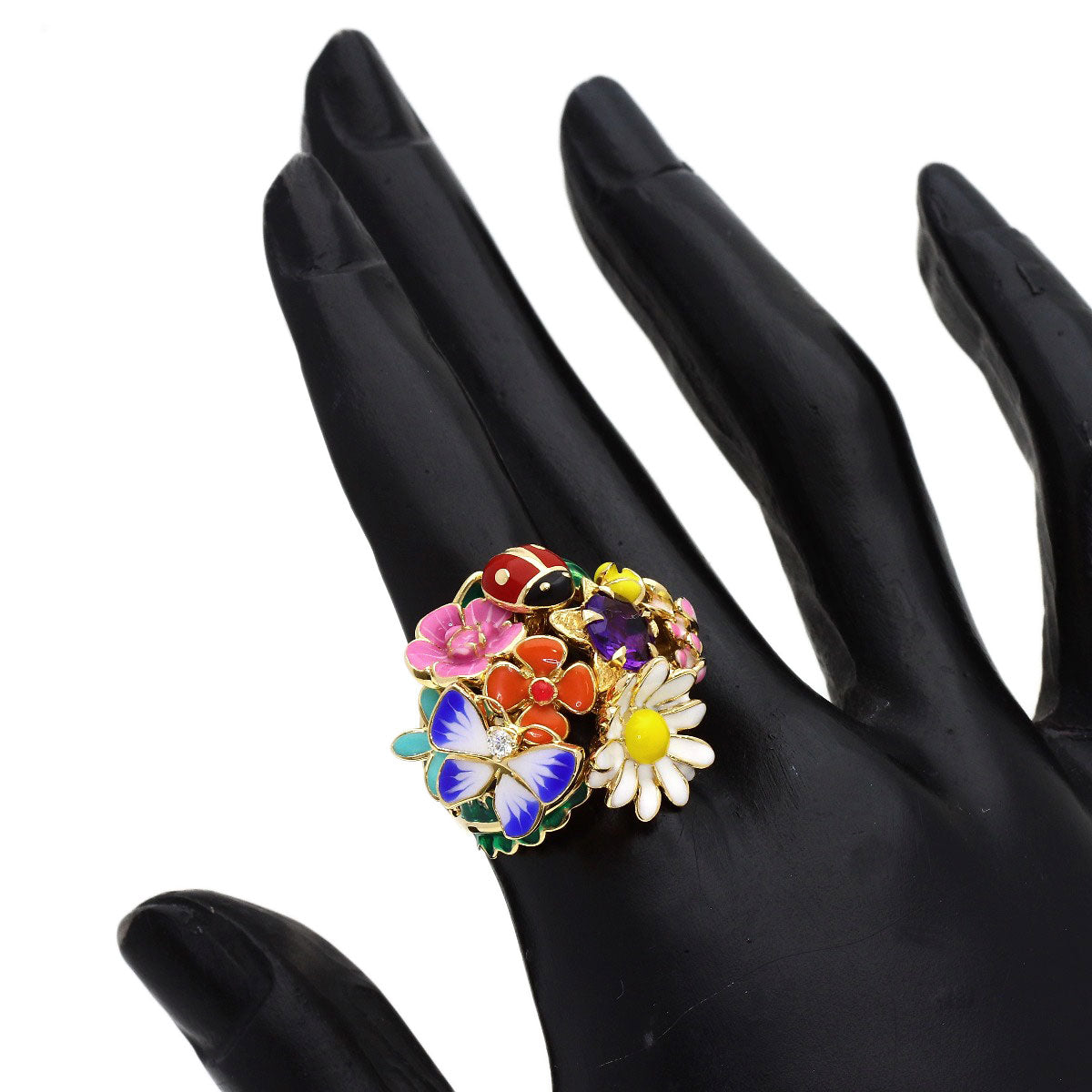 Dior Diorette #51 Ring K18 Yellow Gold Ladies [Used]