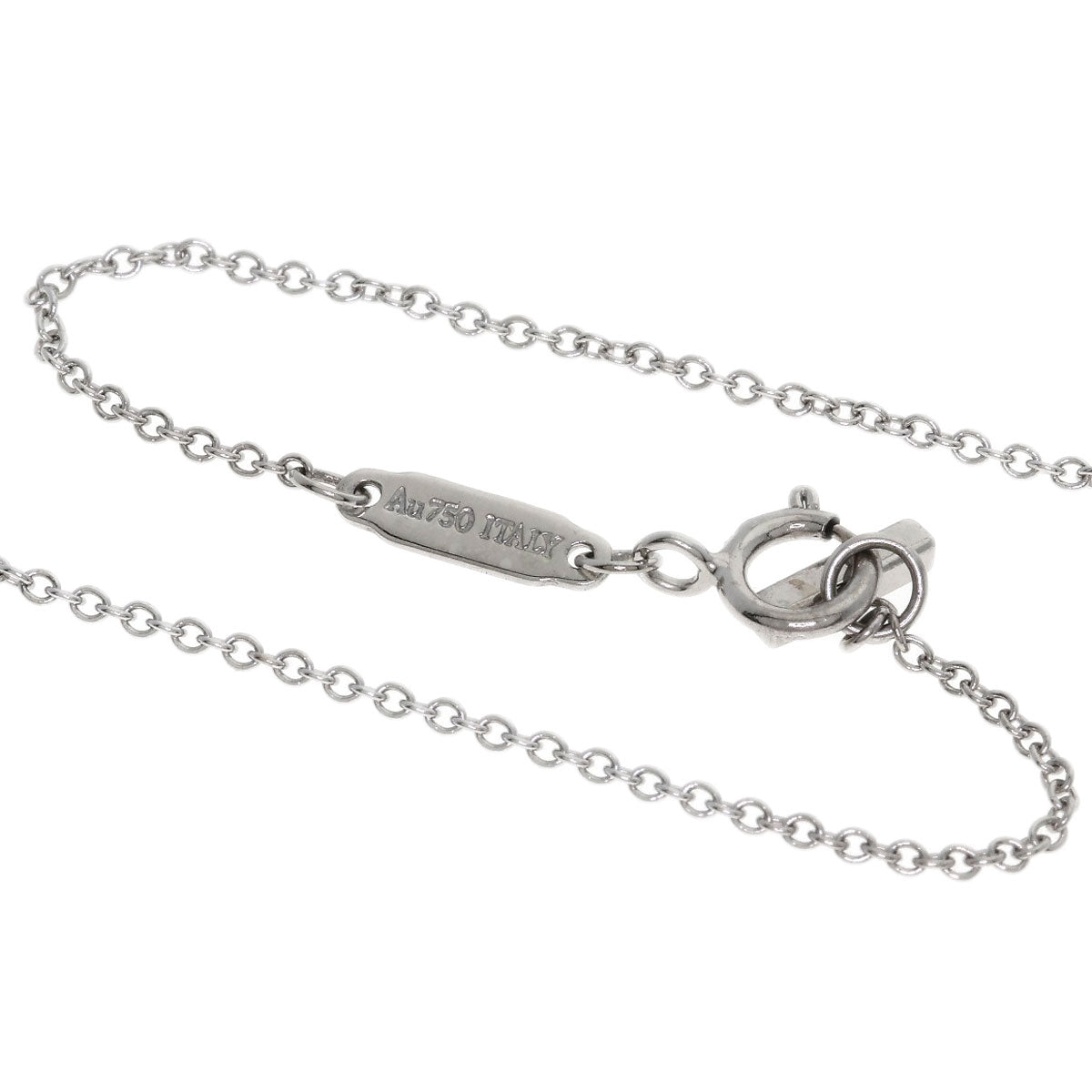 TIFFANY&Co. T Smile Mini Diamond Necklace K18 White Gold Ladies [Used]