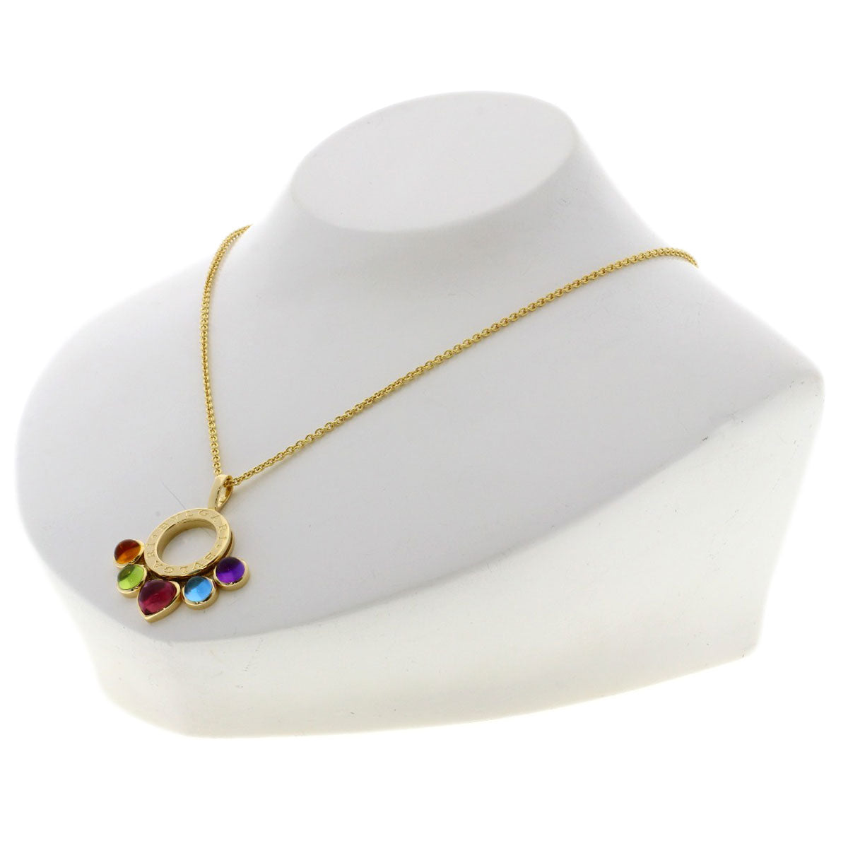 BVLGARI allegra multicolor stone Necklace K18 Yellow Gold Ladies [Used]