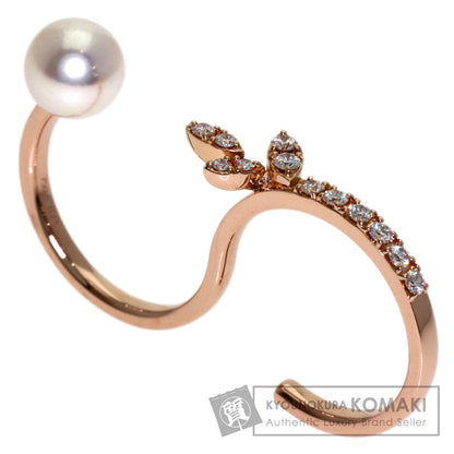 TASAKI Kugel Double Finger Diamond Pearl Pearl Ring K18 Pink Gold Ladies [Used]