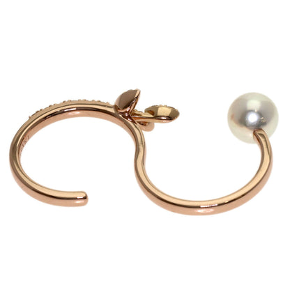 TASAKI Kugel Double Finger Diamond Pearl Pearl Ring K18 Pink Gold Ladies [Used]