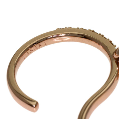 TASAKI Kugel Double Finger Diamond Pearl Pearl Ring K18 Pink Gold Ladies [Used]