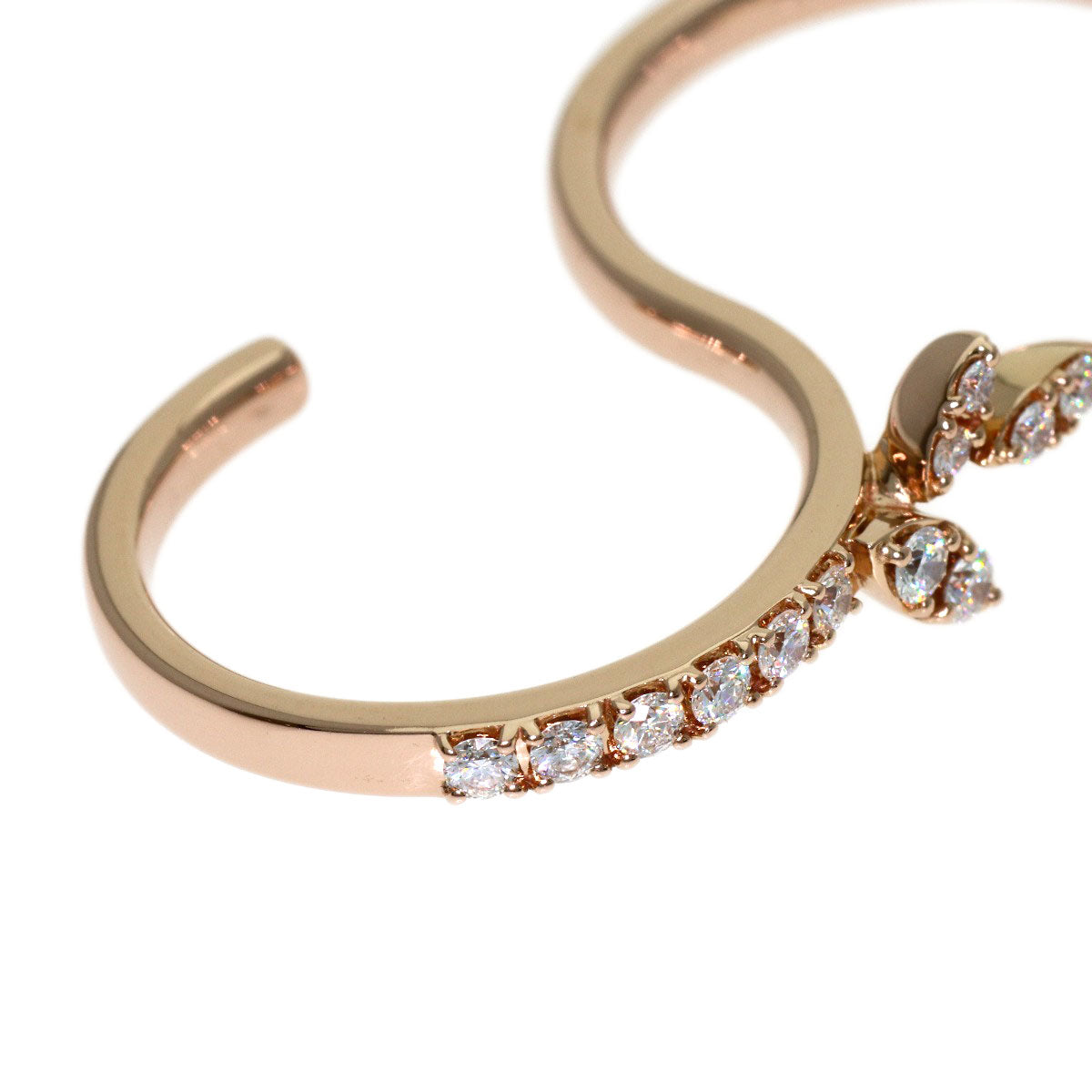 TASAKI Kugel Double Finger Diamond Pearl Pearl Ring K18 Pink Gold Ladies [Used]