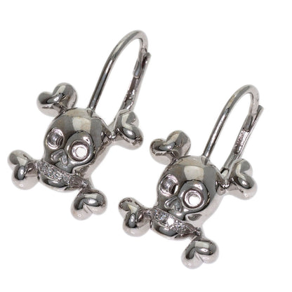 Dior Skull diamond earring K18 White Gold Ladies [Used]