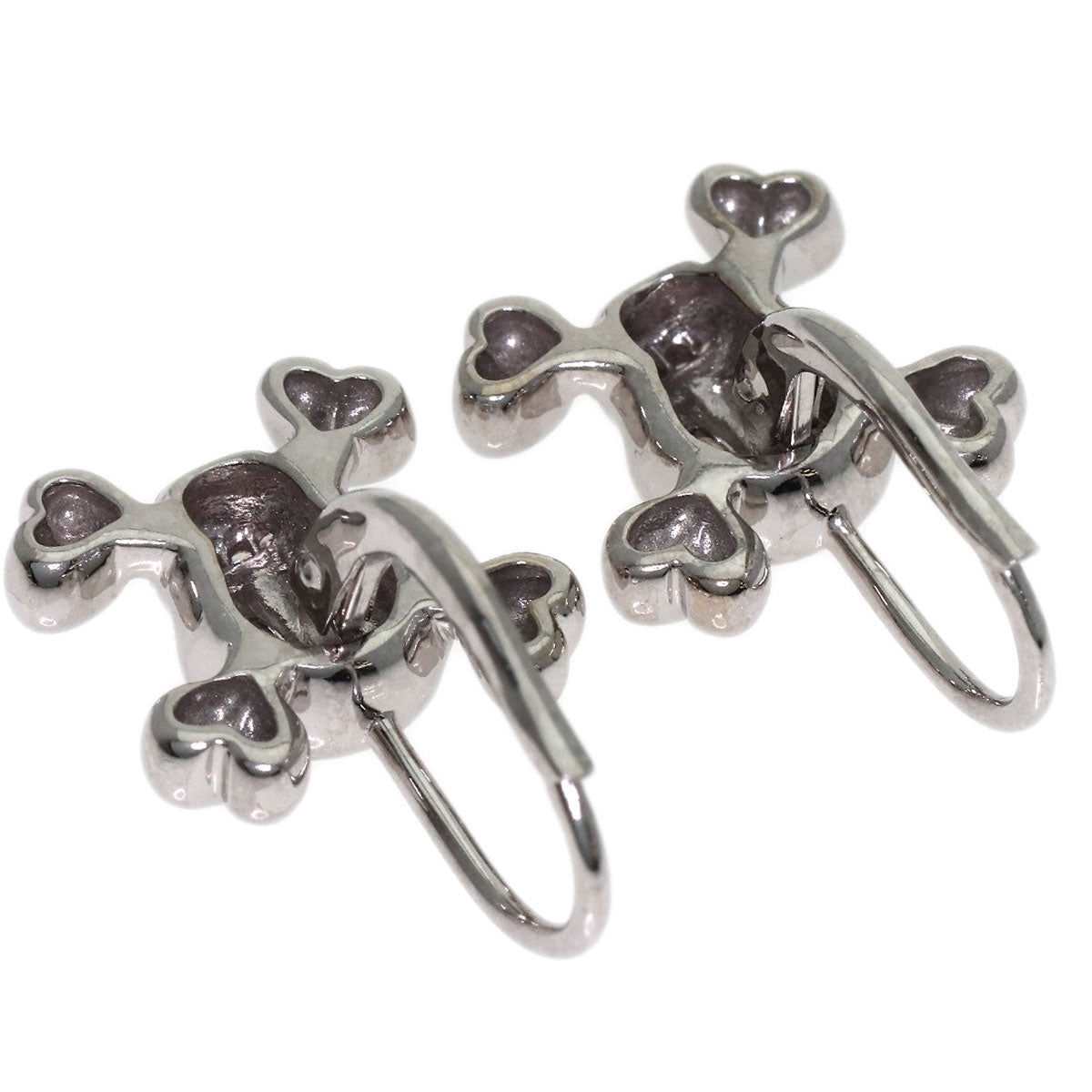 Dior Skull diamond earring K18 White Gold Ladies [Used]