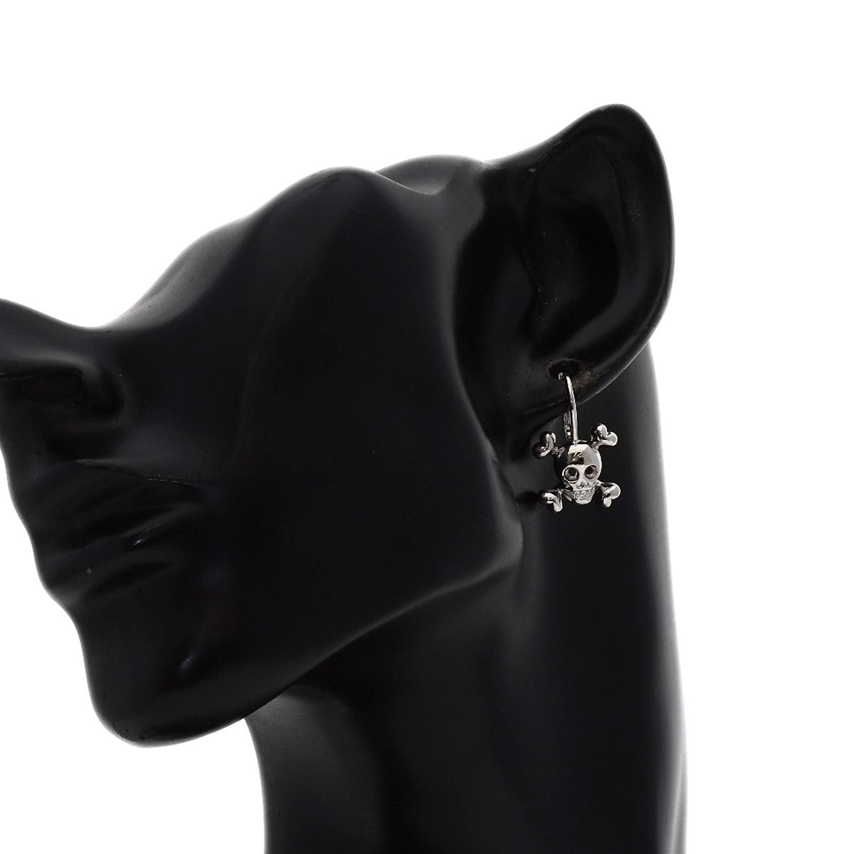Dior Skull diamond earring K18 White Gold Ladies [Used]