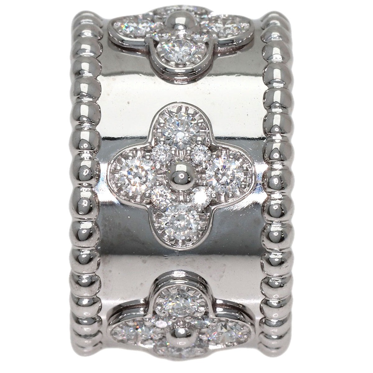 Van Cleef & Arpels Perle Clover Diamond #51 Ring K18 White Gold Ladies [Used]