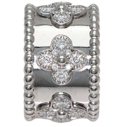 Van Cleef & Arpels Perle Clover Diamond #51 Ring K18 White Gold Ladies [Used]