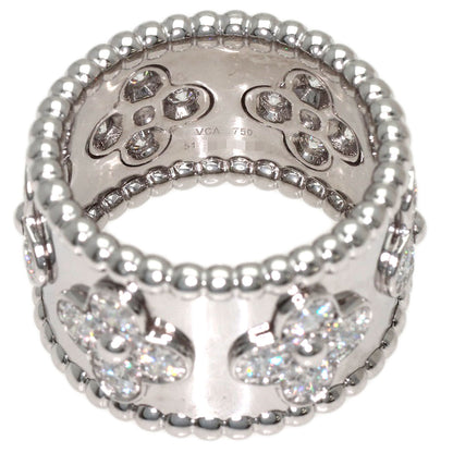 Van Cleef & Arpels Perle Clover Diamond #51 Ring K18 White Gold Ladies [Used]