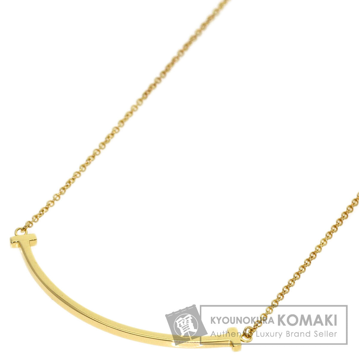 TIFFANY&Co. T smile small Necklace K18 Yellow Gold Ladies [Used]