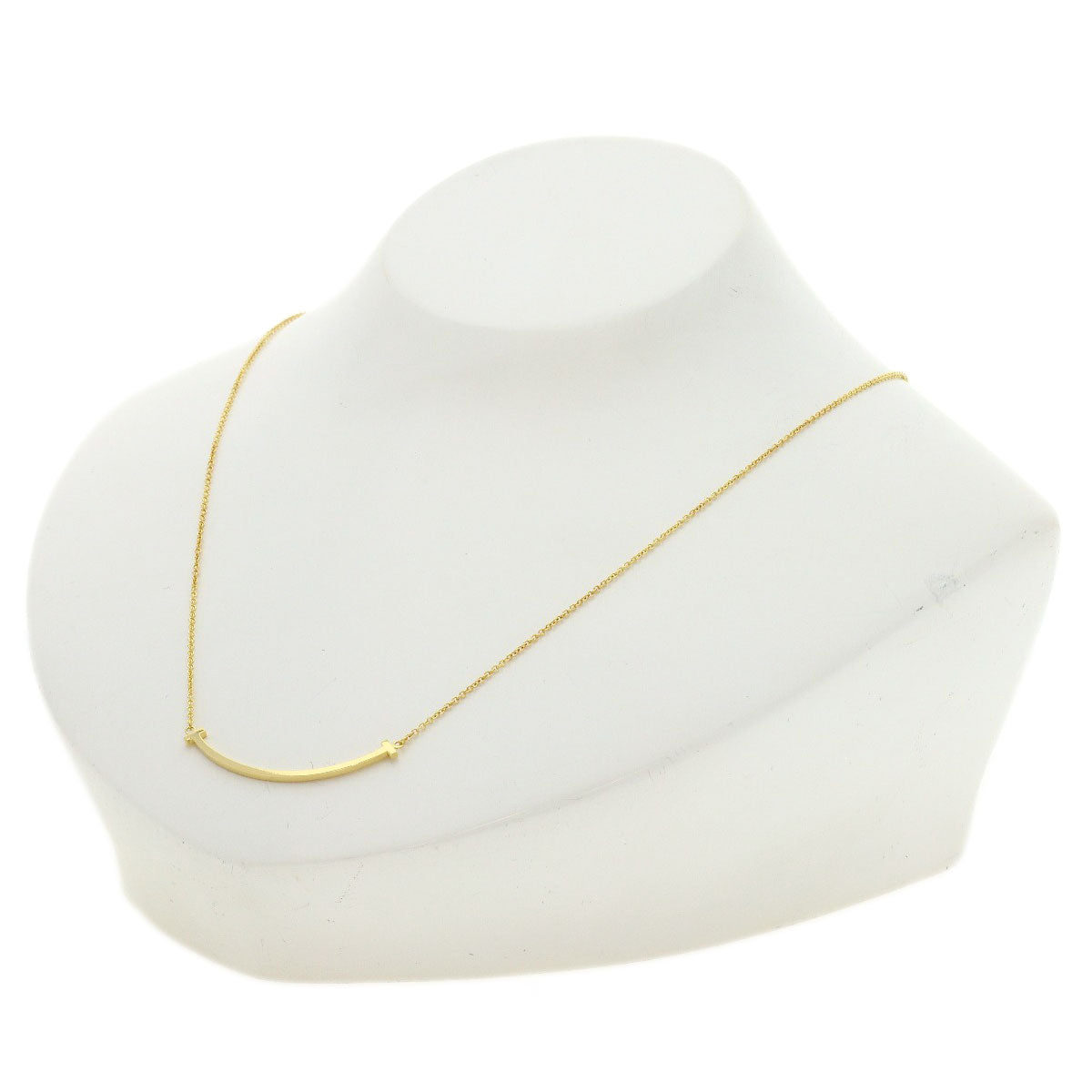 TIFFANY&Co. T smile small Necklace K18 Yellow Gold Ladies [Used]