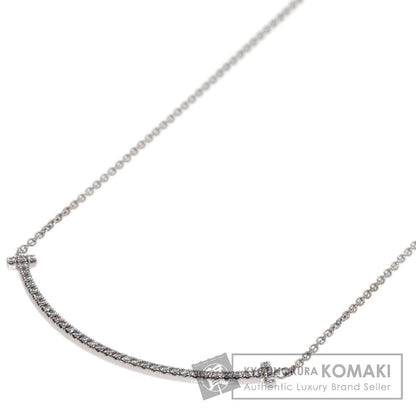 TIFFANY&Co. T Smile Small Diamond Necklace K18 White Gold Ladies [Used]