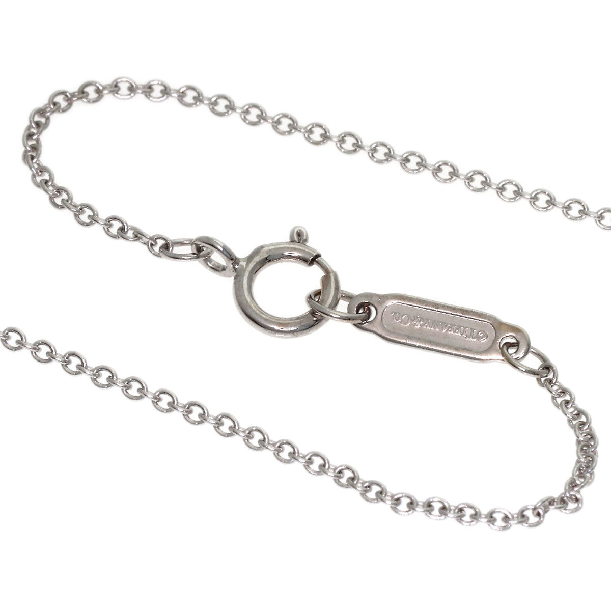 TIFFANY&Co. T Smile Small Diamond Necklace K18 White Gold Ladies [Used]