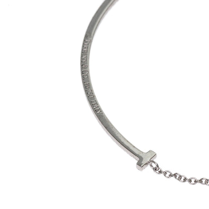 TIFFANY&Co. T Smile Small Diamond Necklace K18 White Gold Ladies [Used]