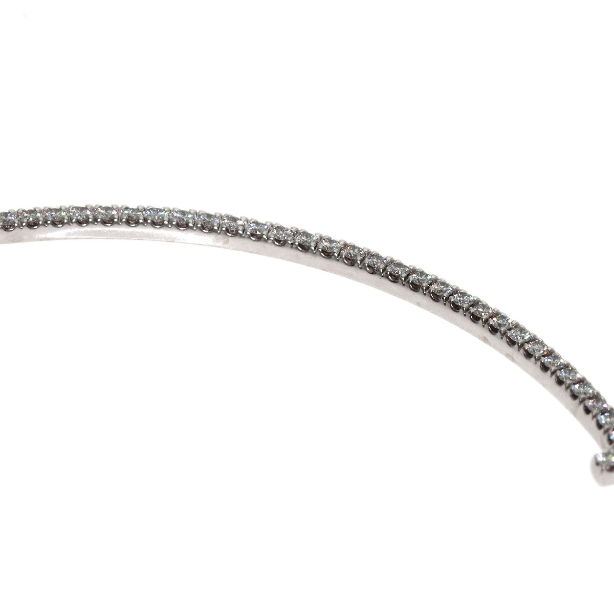 TIFFANY&Co. T Smile Small Diamond Necklace K18 White Gold Ladies [Used]