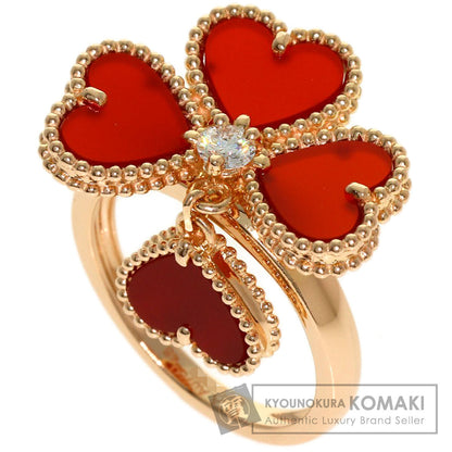 Van Cleef & Arpels Sweetheart Carnelian Diamond #46 Ring K18 Pink Gold Ladies [Used]