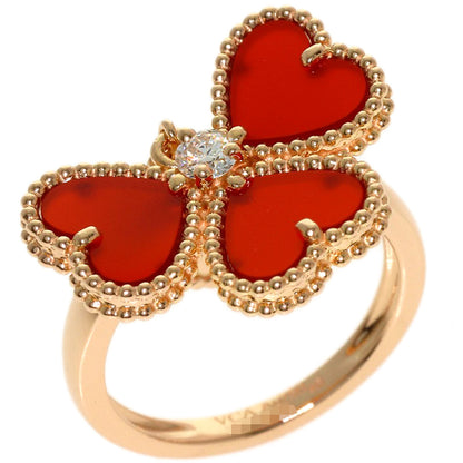 Van Cleef & Arpels Sweetheart Carnelian Diamond #46 Ring K18 Pink Gold Ladies [Used]
