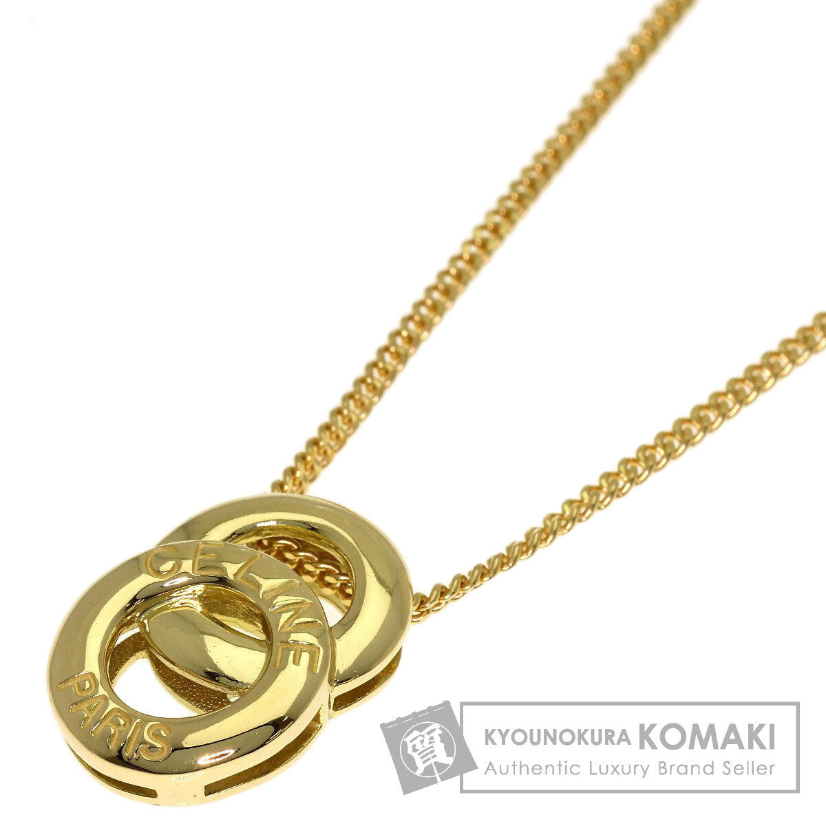 CELINE Double loop Necklace K18 Yellow Gold Ladies [Used]