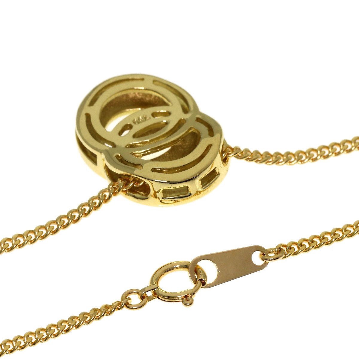 CELINE Double loop Necklace K18 Yellow Gold Ladies [Used]