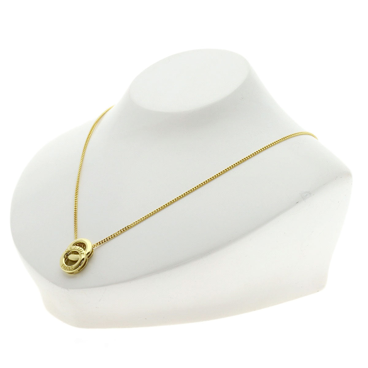 CELINE Double loop Necklace K18 Yellow Gold Ladies [Used]
