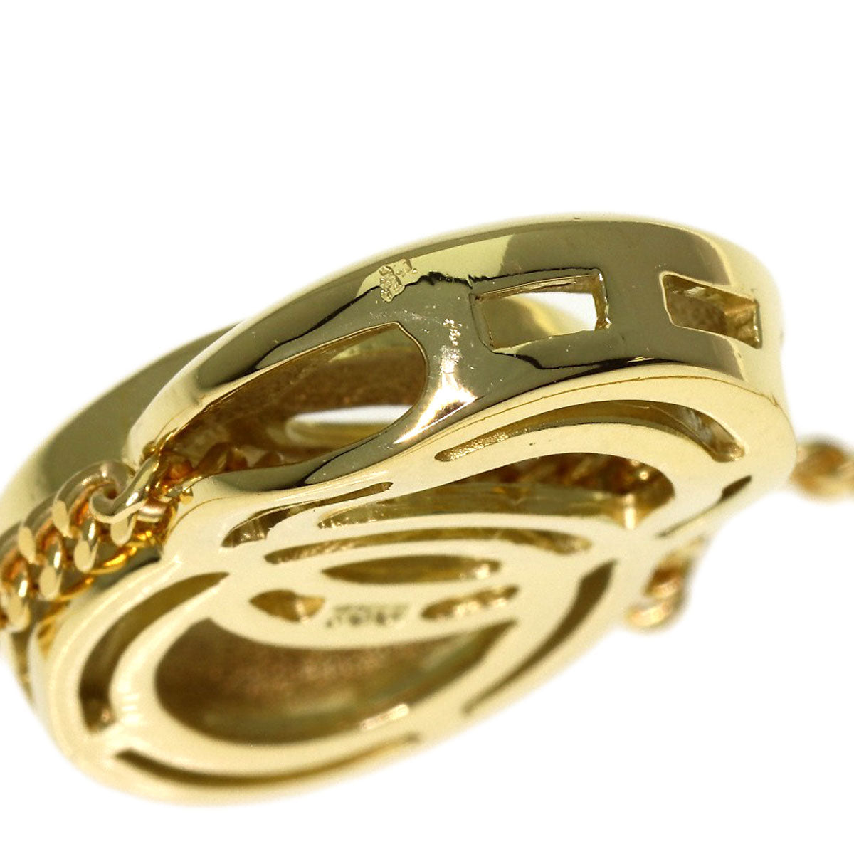 CELINE Double loop Necklace K18 Yellow Gold Ladies [Used]