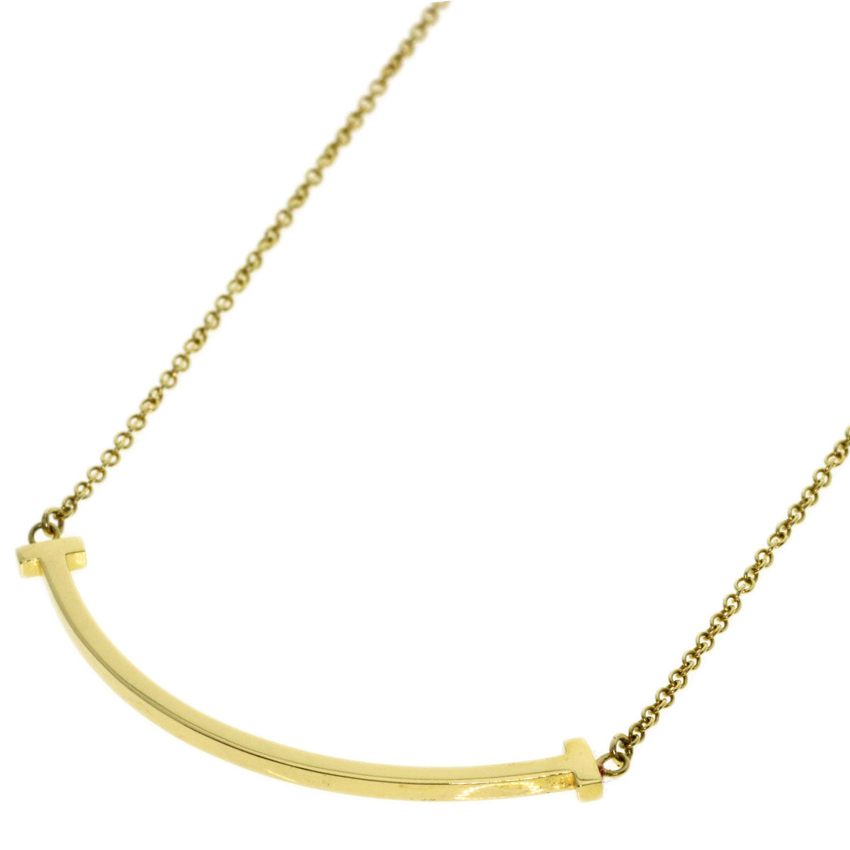 TIFFANY&Co. T smile small Necklace K18 Yellow Gold Ladies [Used]