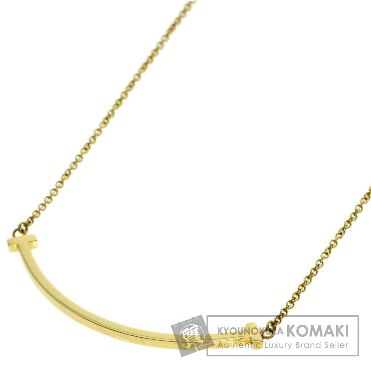 TIFFANY&Co. T smile small Necklace K18 Yellow Gold Ladies [Used]