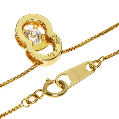 CELINE Double Circle Diamond Necklace K18 Yellow Gold Ladies [Used]