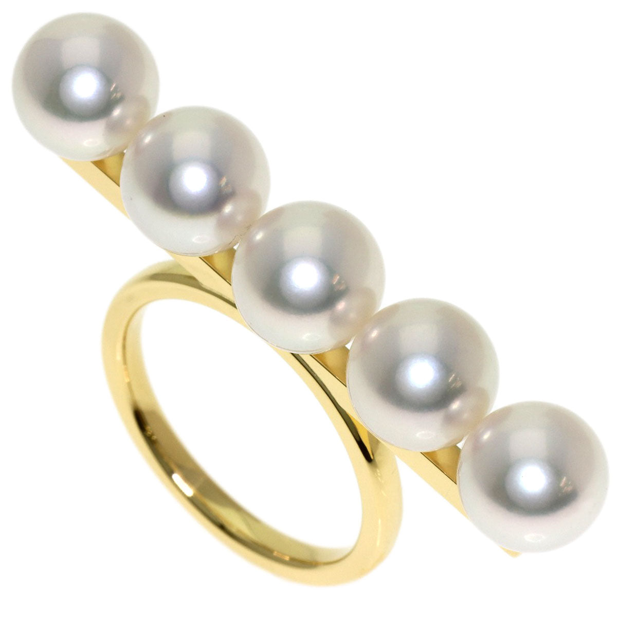 TASAKI Balance Signature Akoya Pearl Ring K18 Yellow Gold Ladies [Used]