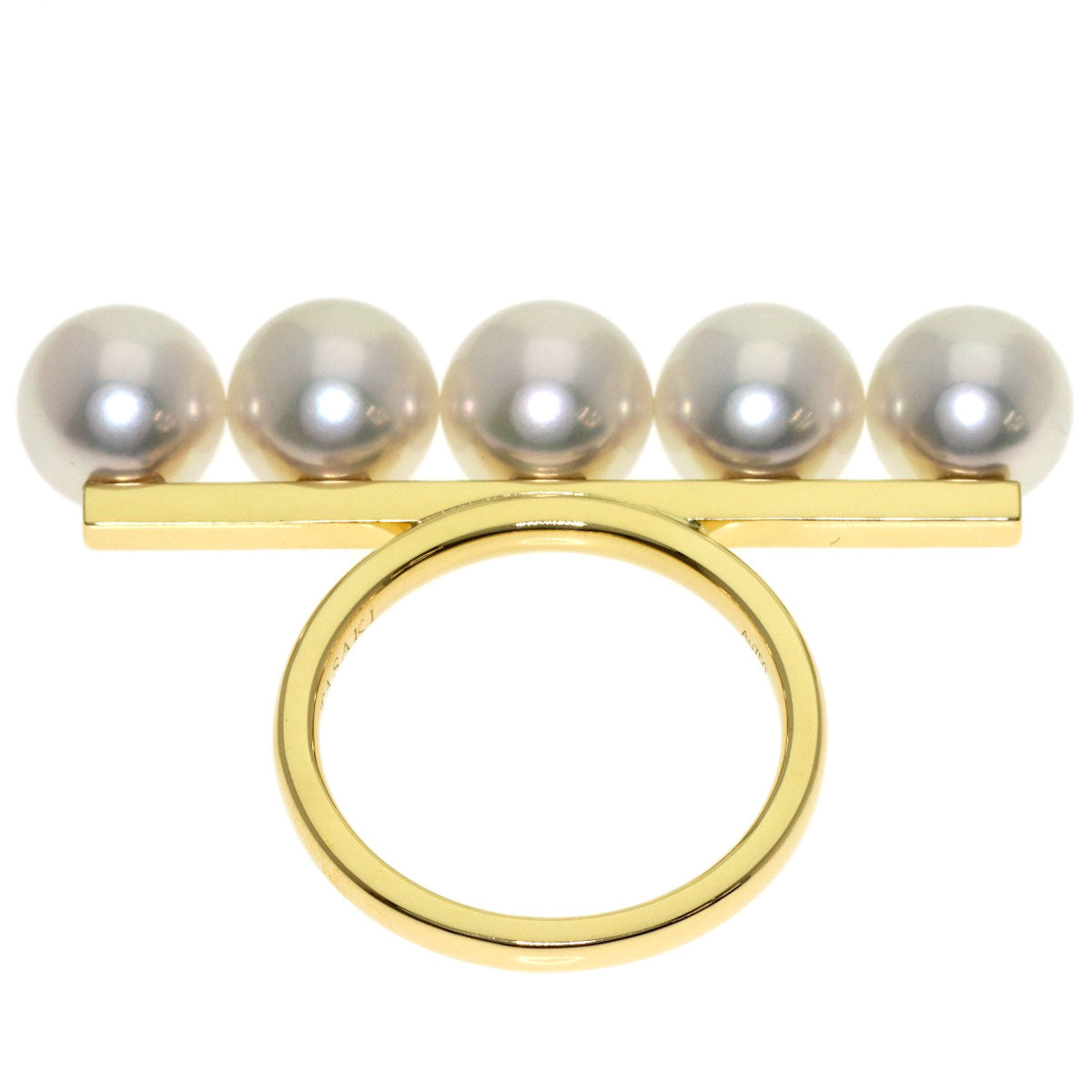 TASAKI Balance Signature Akoya Pearl Ring K18 Yellow Gold Ladies [Used]