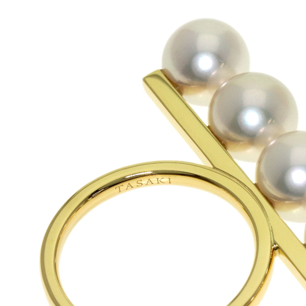 TASAKI Balance Signature Akoya Pearl Ring K18 Yellow Gold Ladies [Used]