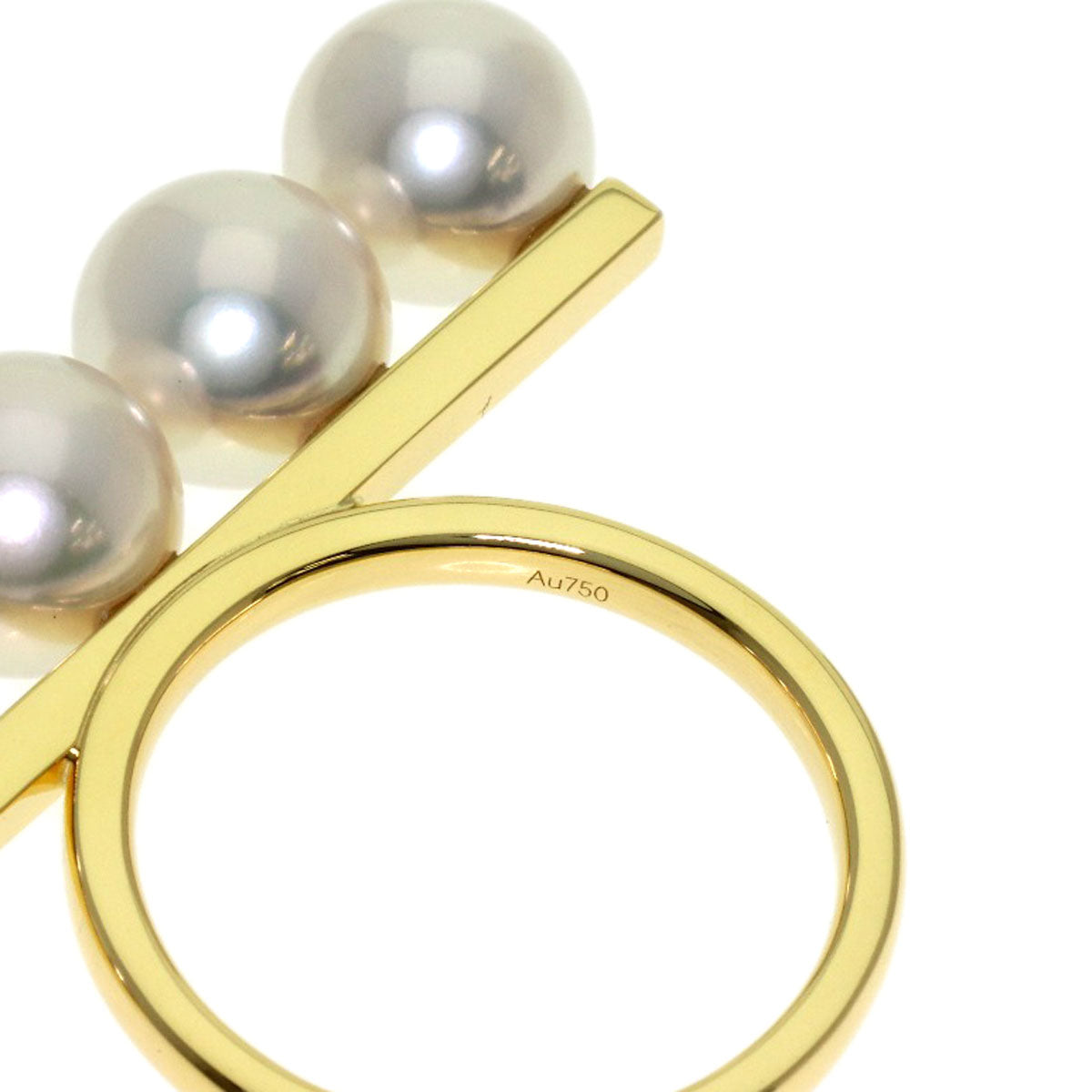 TASAKI Balance Signature Akoya Pearl Ring K18 Yellow Gold Ladies [Used]